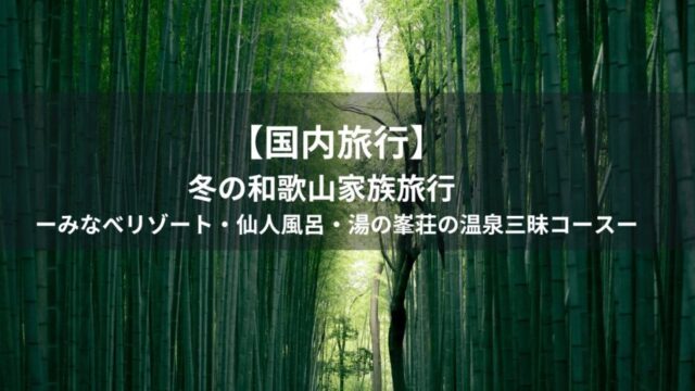 【国内旅行】冬の和歌山家族旅行 ｜みなべリゾート・仙人風呂・湯の峯荘の温泉三昧コース